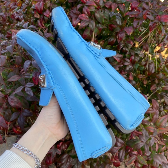 Louis Vuitton Powder Blue Leather Loafers 38 + box - Picture 6 of 7
